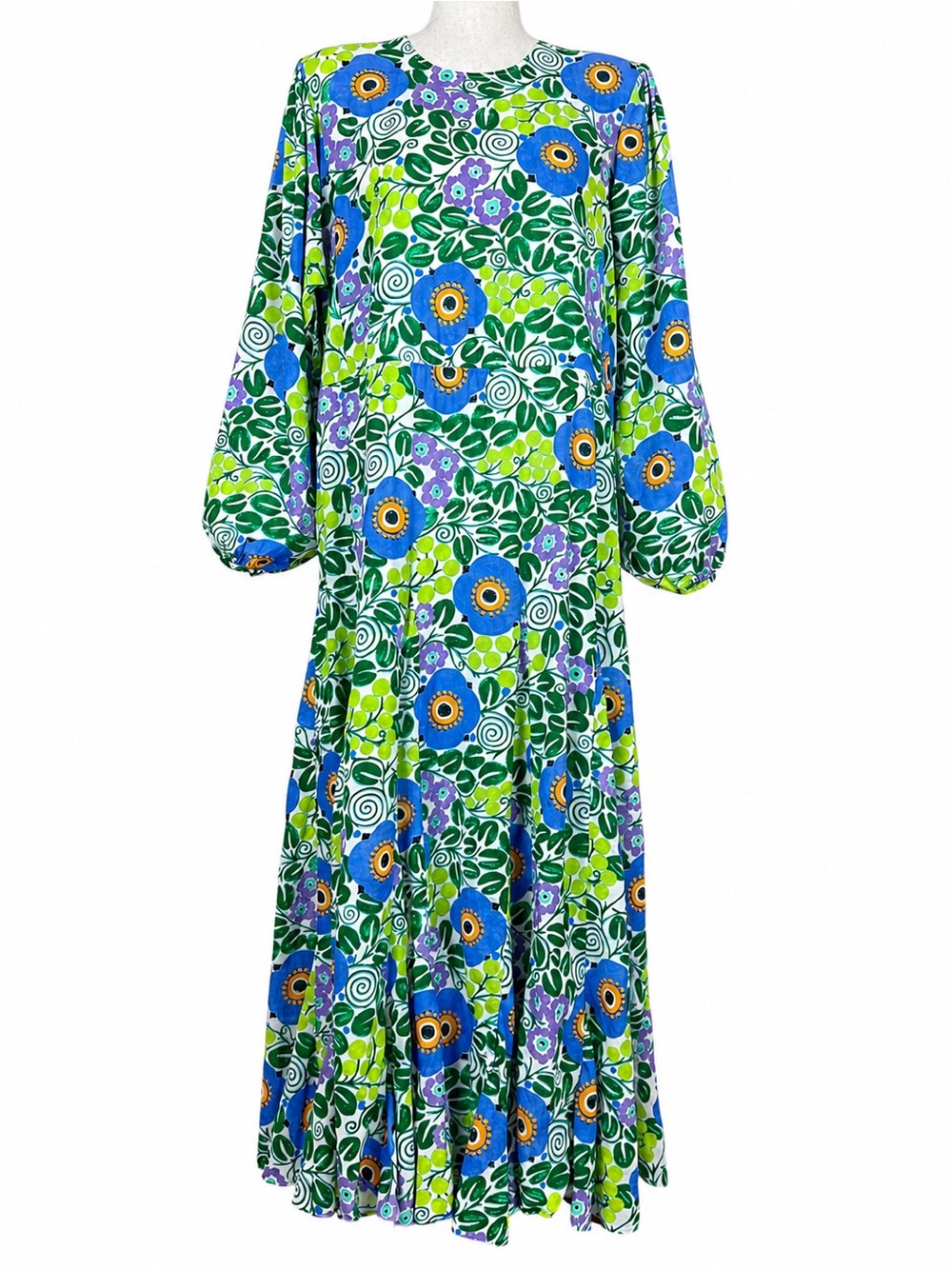 RHODE Violet Dress Wisteria Aura Blossom Floral Organic Cotton Blend Medium - Picture 2 of 11
